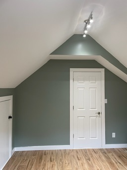 Sloped ceiling — Bethlehem Drive attic-to-living-space conversion in Winston-Salem, NC